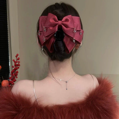 Multi-layer Butterfly Hair Clips With A Sparkling Bow