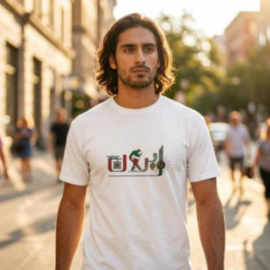 Summer Short-sleeved Men And Women Couple Solid Color White Printed T-shirt