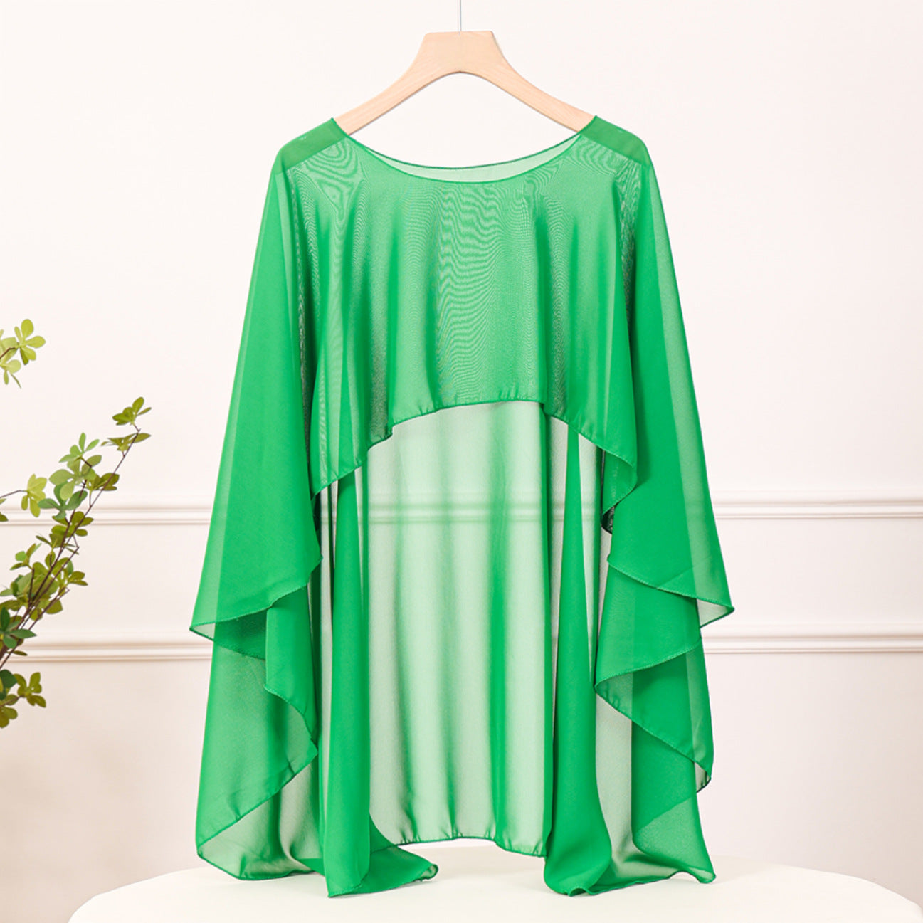 Fashionable All-match Outerwear Air-conditioning Shawl Chiffon Pullover