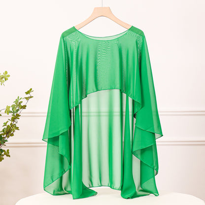 Fashionable All-match Outerwear Air-conditioning Shawl Chiffon Pullover