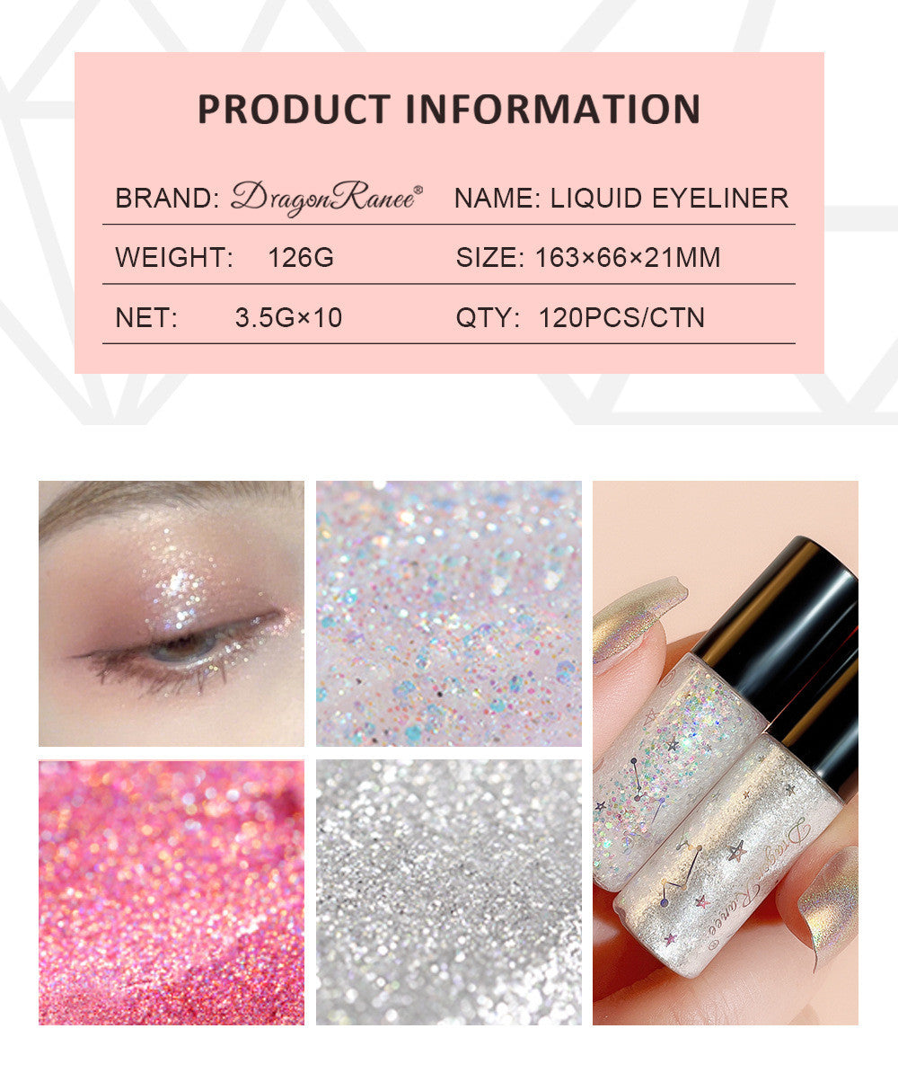 Makeup 10pcs Liquid Eyeliner Set Shiny Silkworm High Gloss