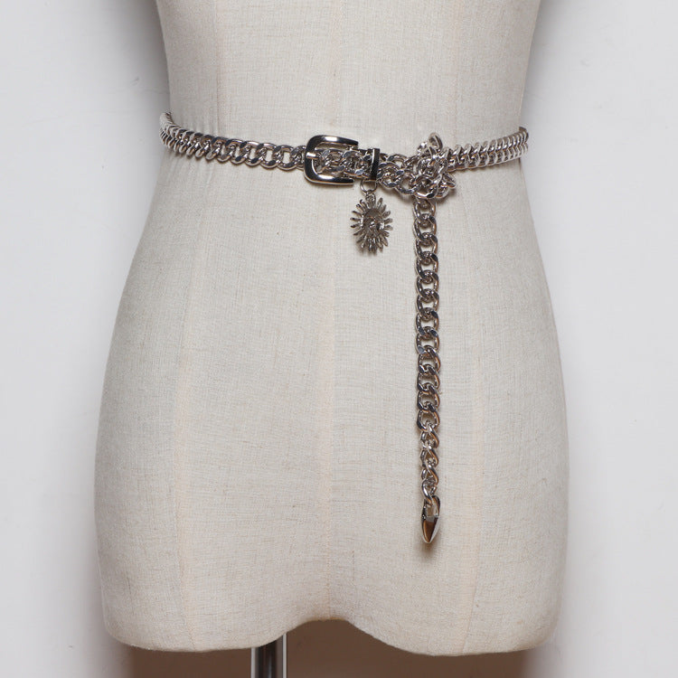 Thin Waist Chain Shirt Dress Belt Metal Chain