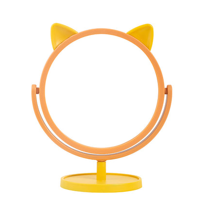 Cartoon Cat Ears Makeup Mirror Desktop Single-sided Makeup Mirror