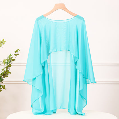 Fashionable All-match Outerwear Air-conditioning Shawl Chiffon Pullover