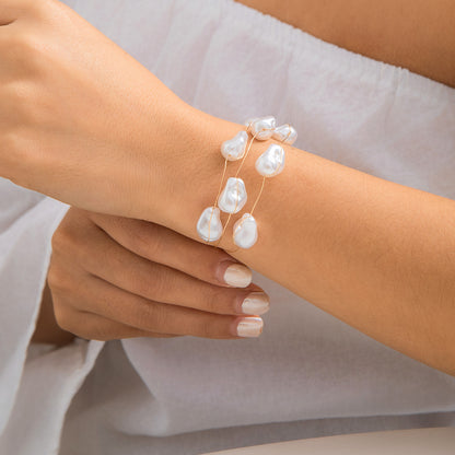 Versatile Baroque Pearl Necklace Bracelet For Women