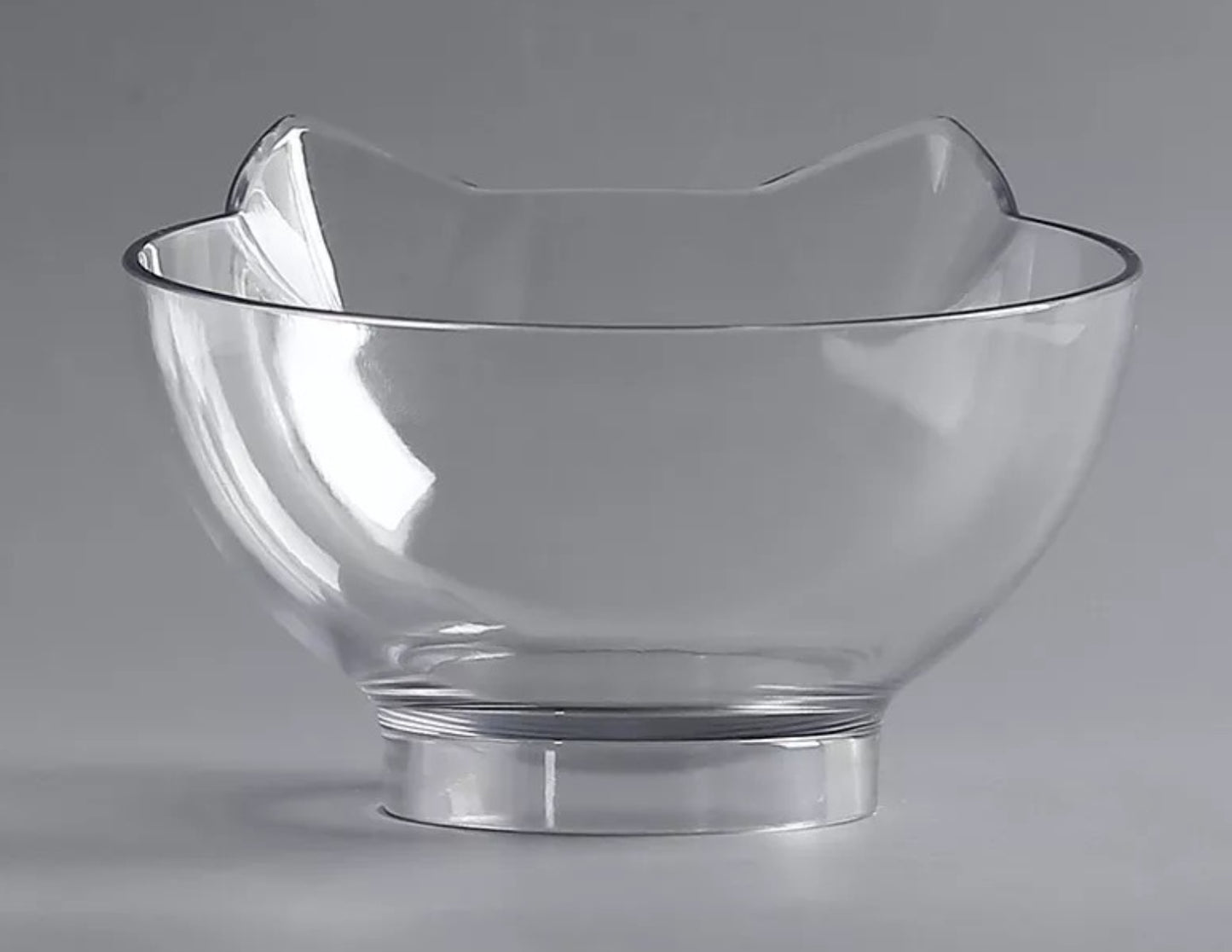 New Inclined Cat Food Bowl Cat Ear Oblique Mouth Transparent Single Pet Bowl