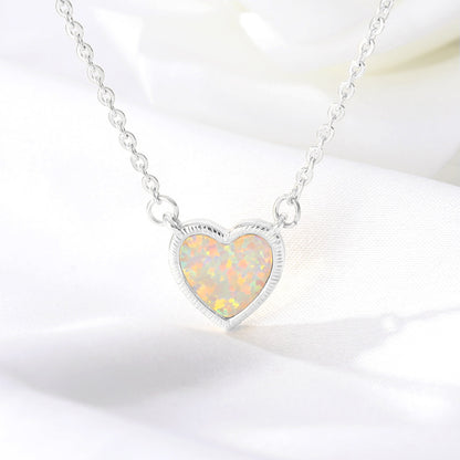 Romantic Heart Necklace Copper Zircon Pendant Necklace
