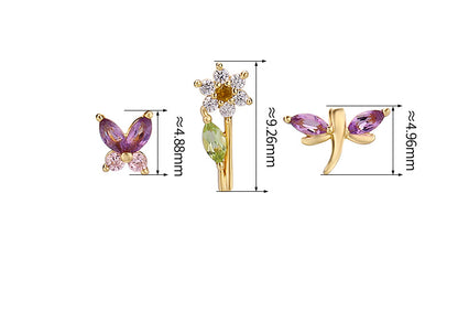 Dunli Jewelry Simple Personality Small Stud Earrings Set For Women