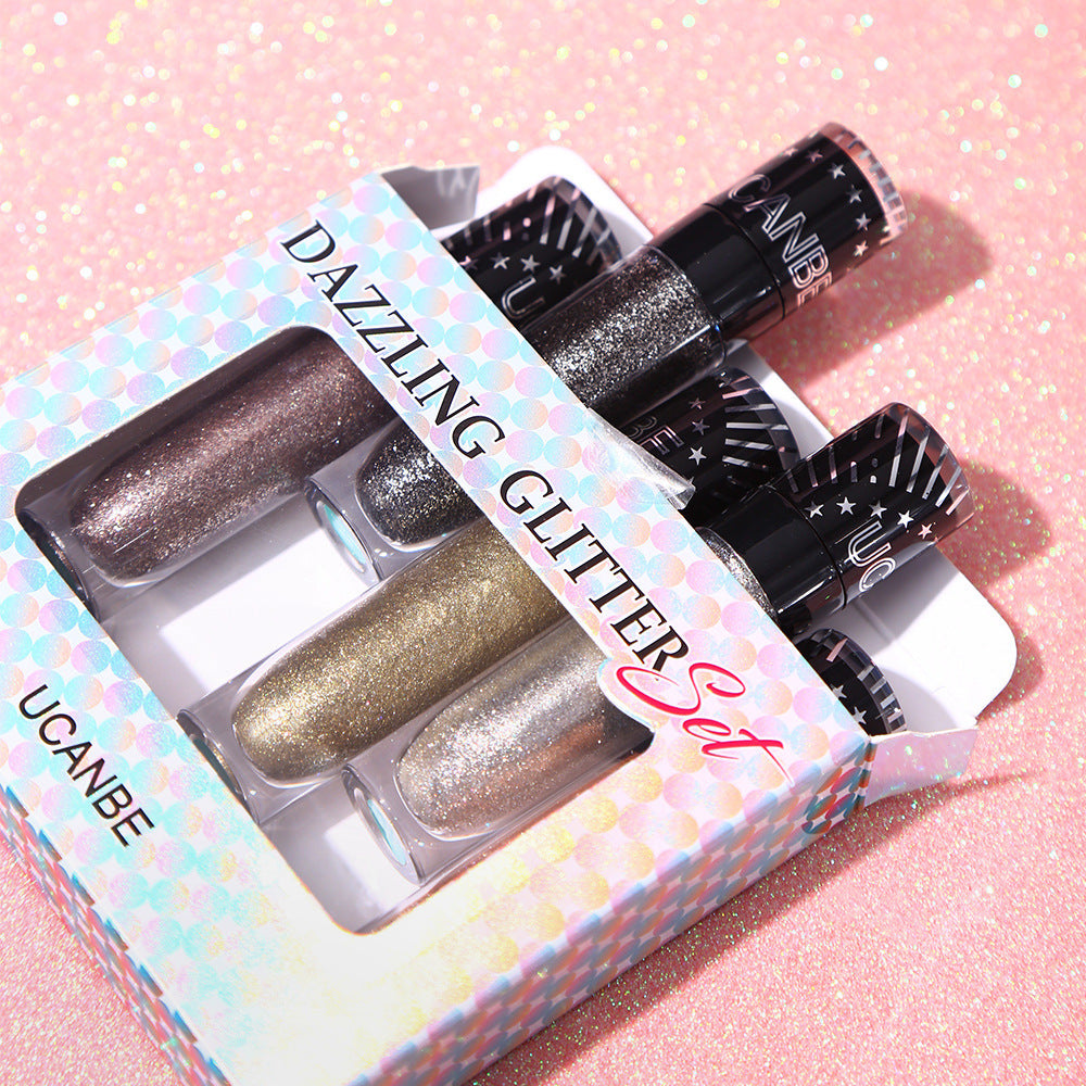 Metal Pearlescent Liquid Eye Shadow Polarized Mermaid Color Crouching Silkworm Pen Set