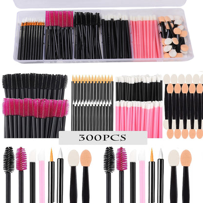Disposable Makeup Tool Set Eyelash Brush And Powder Puff