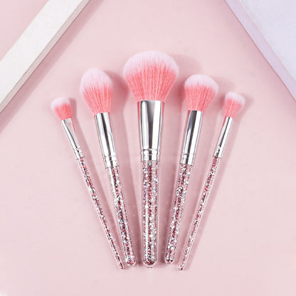 New 5 Diamond Handle Makeup Brush Set Soft Fur Face Powder Repair Eyeshadow Brush Exquisite Portable Makeup Tools