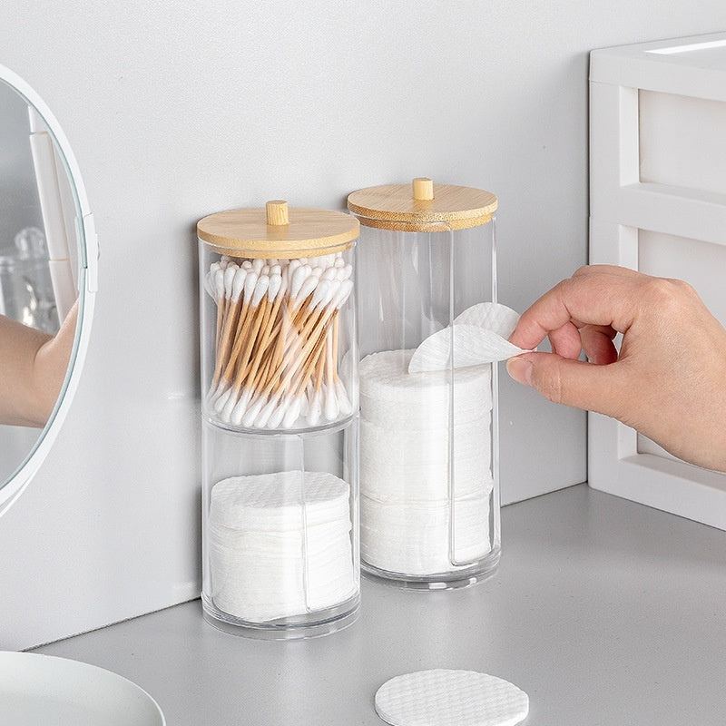 Household Cotton Puff Powder Puff Storage Cotton Swab Facial Wipe Box