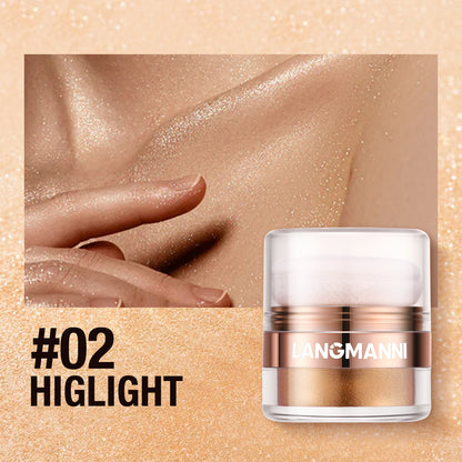 Highlight Face Powder Pat Face Body Blush Shading Powder