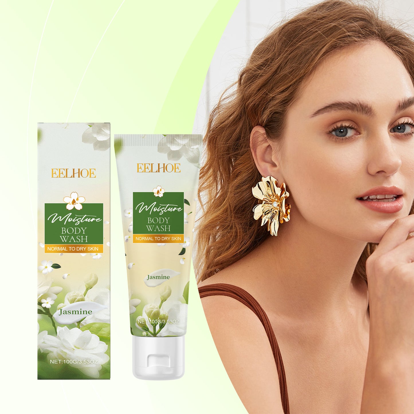 EELHOE  Jasmine Moisturizing Body Wash, Gentle, Clean, Smooth, Moisturizing And Fragrant Body Wash