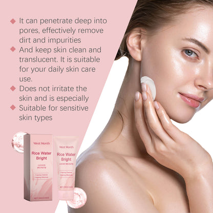 WEST MONTH Rice Facial Cleanser Nourishing Moisturizing Cleaning
