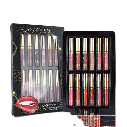 12 Color Matte Lip Gloss Set Matte Long Lasting