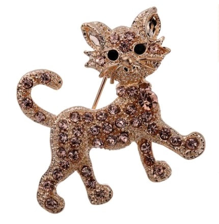 Luxury gold-plated crystal tiger full flashing brooch pin brooch gift