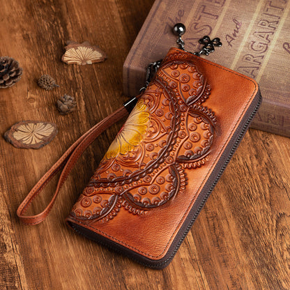 First layer cowhide wallet long women leather wallet