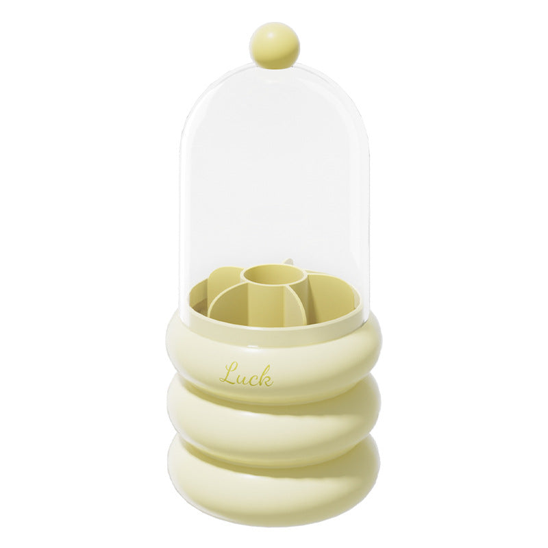 Dustproof Rotating Makeup Brush Holder With Lid