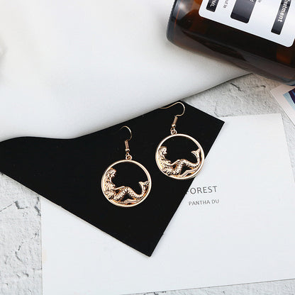 Mermaid cute Harajuku earrings Japanese and Korean personality female jewelry earrings earrings earrings