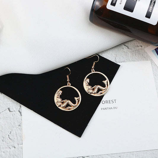 Mermaid cute Harajuku earrings Japanese and Korean personality female jewelry earrings earrings earrings