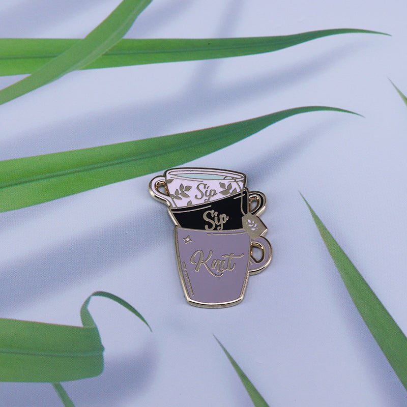 Tea lover brooch