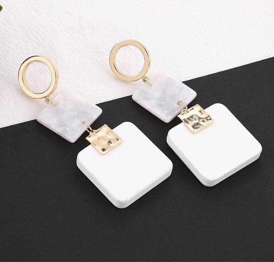 Leopard Earrings Square Wood Earrings