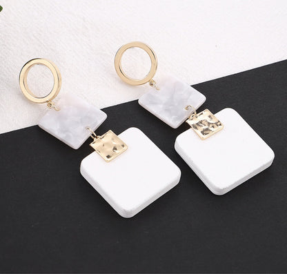 Leopard Earrings Square Wood Earrings