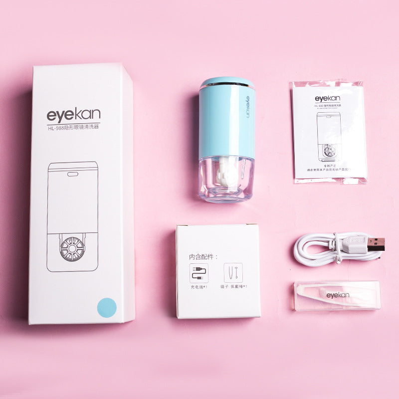 Contact Lens Washer Cute Cartoon Contact Lenses Cleaning Tools Solid Portable Contact Lens Cleaner Ultrasonic Automatic Cleaner