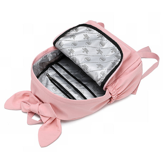 Japanese Shiba Lnu Backpack Girl Bow Cute Cute Cherry Blossom Embroidery Student School Bag