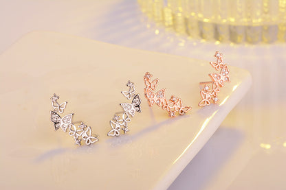 Jewelry Hot Sale Korean Bow Tie Zircon Earrings For Women Pendientes