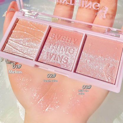 Secret Garden Gradient Three-color Pearlescent Blush Eye Shadow