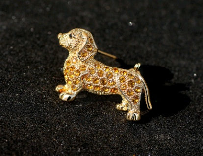 Full diamond cute cartoon animal brooch pin