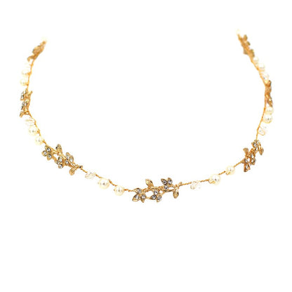 Handmade Bridal Hair Ornament With Beaded Leaves