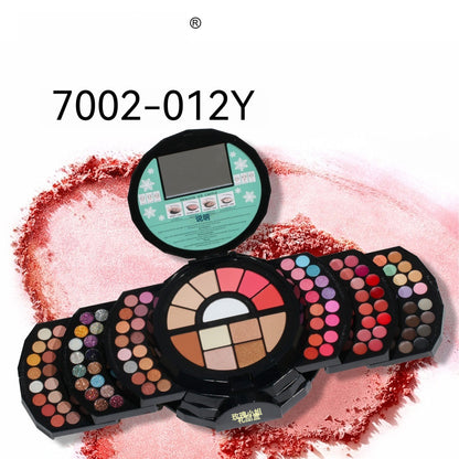 Makeup Palette Featuring Shimmering Eyeshadows Contouring Products Lipsticks And Matte Blush