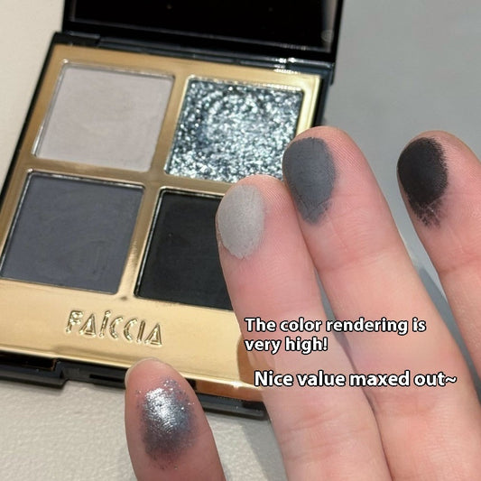 Four Colors Eye Shadow Powder Brown Earth Color Smoky Makeup Matte