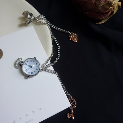 Watch key ear bone clip integrated earrings