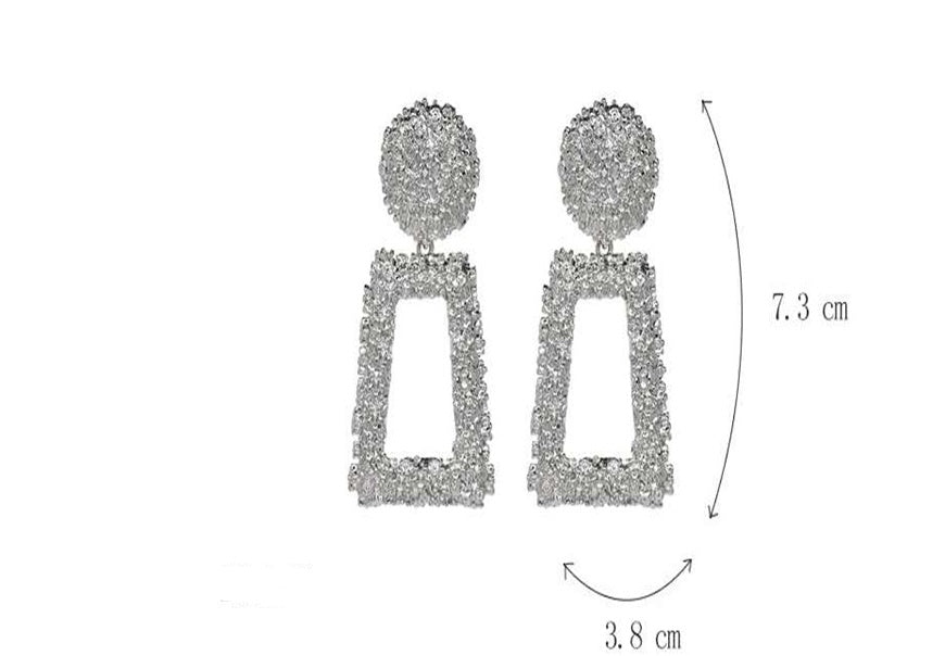 Metal earrings embossed floral earrings