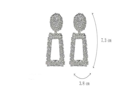Metal earrings embossed floral earrings