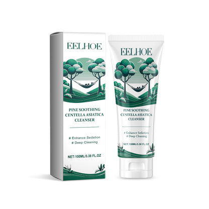 EELHOE Pine Soothing Centella Asiatica Cleanser, Deep Clear Pores Soft Moisturizing Skin Moisturizing Non-Tight Cleanser