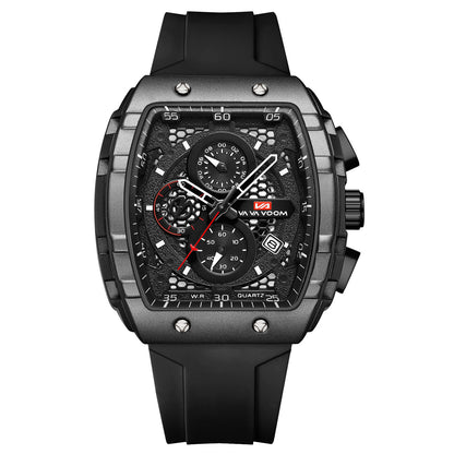 Multifunctional Business Waterproof Calendar Wine Barrel Non-automatic Mechanical Watch
