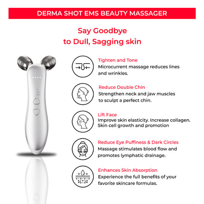 Micro-current Roller Face Slimming Massager 2-wheel Shaping Skin Tightening Beauty V Face
