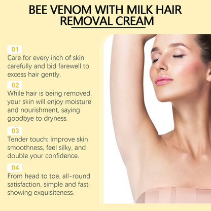 Oceaura Bee Venom Milk Moisturizing Depilatory Cream Gentle Body Depilatory Cream Armpit Hands And Legs Depilatory Cream