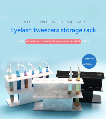 6-hole Eyelash Tweezers Display Stand Acrylic Eyelash Tweezers Rack Organizing Rack Grafting Eyelash Tweezers Storage Rack