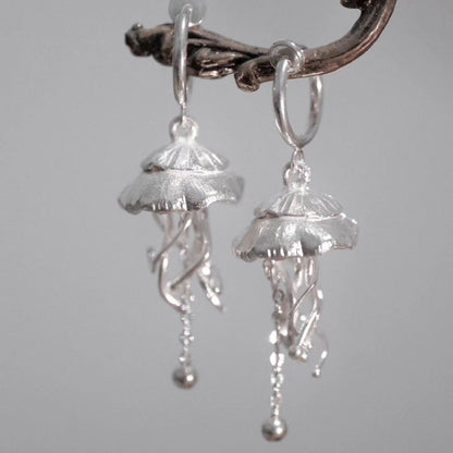 Jellyfish Tassel Stud Earrings Non-piercing Ear Clip