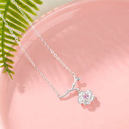 Flower Clavicle Necklace S925 Sterling Silver Necklace