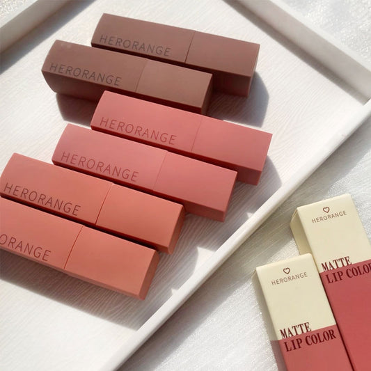 HERORANGE Little Emotion Autumn And Winter Lip Mud Velvet Matte Finish Not Easy To Fade Lip Lacquer Lipstick Student Women