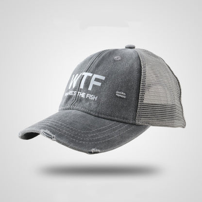Couple's Letter Embroidered Washed Mesh Baseball Cap
