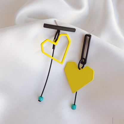 Love earrings female asymmetric earrings