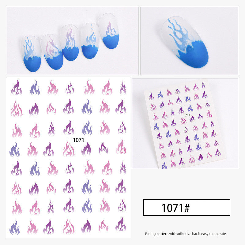 Nail Flame Polish Glue Sticker Decoration Small Pattern